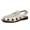 Sandalen trend mannen zomer ademend leer casual mode flats lichtgewicht zakenschoenen voor