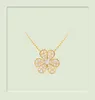 Designer Van 925 Lucky Clover Necklace Womens Diamond Pure Pure Silver Gold Gold Collar Catena versatile