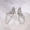 Rücken Ohrringe Goth Butterfly Clip Schmuck koreanische glänzende ohne stierende Ohrkristall Zirkon Flügel Manschette Party