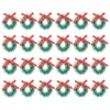 装飾的な花24 pcs赤い家の装飾クリスマスリースミニグリーンガーランドハンギングオーナメントミニチュアランドスケープデコレーションパーティー