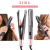 2 po en 1 lisseur de cheveux et curler torsion lissage curling professionnel négatif ion chauffage rapide coiffage fer plat fer