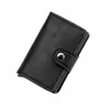 RFID Blockering Protecti Men ID Kreditkort Holder Wallet Leather Metal Aluminium Busin Bank Case Case Creditkort Korthållare G2UK#