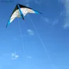 Acessórios de pipa recém-chegados de 48 polegadas azuis Profissional Double Line Stunt Kite com alças e uma fábrica de vôo bem projetada Sair Y240416