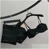 Bras sätter lyxiga kvinnor bh shorts underkläder set bokstäver y push up sporty lingere boxers simma summper pool party strand badkläder vit b otrca