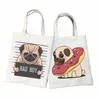 Pug Dog Women Canvas Tote Bag Eco Dug Life Shop Bag Big Capacity Bad Dog Shoulder Bag Women Women Beach Shopper H0HT#