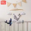 Crib mobile in legno Bed Crib Bell Cartoon Sea Animal Cloud Seahell Toys Hanging Montessori Educational Cognitive Puzzle Toy 240411