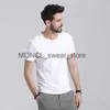 Men's T-Shirts Mens Tank Tops Modal Ice Silk Cotton Copyright Summer Cool Solid Color Half Bottom Shirt White Simple Round Neck Short sleeved T-shirt H240416