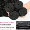 Deep Wave Curly Human Hair Bundles With Transparent 13x4 Lace Frontal Brazilian for Women Weave 3 Closure 240401