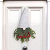 Decorative Flowers Faceless Old Man Christmas Wreath With Red Berries Decor Creative Garlands Door Hanging Restaurant Bar Home Drop