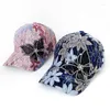 Ball Caps 2024 Spring/summer Fashion Lace Flowers Butterfly Baseball Cap Women's Outdoor Travel Shade Sun Hat Sweet Casual Tide