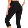 Actieve shorts Capri -legging voor vrouwen Hoog getailleerd met zakken yogabroeken training