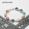 Link Bracelets Fleure Esme Cute Luxury Women With Charms Morganite Yellow Peridot Purple Blue Pink Cubic Zirconia Rhodium Plated R669