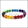 Perline 7 chakra guarigione del braccialetto color 8mm per donne uomini gioielli regalo drop drop braccialetti dhgarden dh8lh