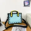 Sacca designer elemento quadratico sacca tela cartone animato borsa da cartone animato 2d borse da corpo 3d divertimento borse di animazione di tendenza borsette in stile da donna sacchetto impermeabile