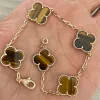 Gold Plated Classic Fashion Charm Bracelet Four-Leaf Clover Designer Jewelry Elegant Mother-Of-Pearl Bracelets For Women And Men High Quality