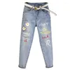 Jeans para mujeres 2024 Mujer de otoño Pantalones Vintage Harem Femenino Damas Altas Damas Longitud de vaquero de vaquero G28