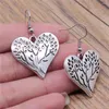 Dangle Ohrringe 1Pair Heart Tree of Life Big DIY Accessoires Schmuck in der Hakengröße 18x19mmmm