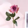 Simulation de fleurs décoratives Real Touch Cloth Roses Branches Fleur artificielle Plant Green Champagne Rose Decoration Floral