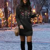 Casual Dresses 2024 Women Christmas Dress Sequin Red Wine Glass Hip Wrap Hoodie Fashion Female Bodycon Clothing Warm Robe