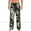 Men's Sleepwear Men Sleep Bottoms Male Lounge Trousers Ethnic Japanese Cranes Pajama Pants