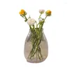 Vaser Ice Cracked Glass Flower Vase Modern Home Minimalist Light Luxury Dining Table Arrangement