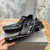 24 Nouvelles hommes de mode Romeo Mule Paris Designer Chaussures Luxury Cuir Femmes Patent Le cuir habille chaussures Taille 35-44