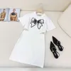 MM Family 24SS New Creat Bow Decoration Off the Weist Short Sleeve Dress Frasnable and Propelivery