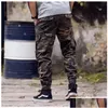 Mens Jeans High Street Fashion Casual Jogger Pants Big Pocket Cargo Men Brand Classical Hip Hop Army Size 28-40 Drop Delivery Apparel OTGTC