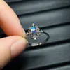 Cluster Ringe vielseitig S925 Sterling Silber Natural Moonlight Stone Charm Crown Eröffnung Entwurfsring ohne optimiertes Haupt