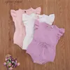 ROMPERS Neugeborene Baby Mädchen Kleidung gestrickte Rüschen ärmellose BodySuit Tops Playsuit Overall Outfits Baby Herbst Kleidung L410