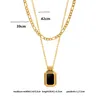 Niche Instagram Personalized Acrylic Layered Necklace with Titanium Steel Gold Plated Double Layer Collar Chain Stainless Steel Jewelry