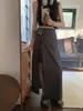 Jupes dames mode streetwear divisé bandage y2k noir jupe longue femme vêtements filles mignon vestimentes décontractées bvax8364