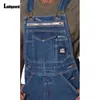 Heren jeans ladiguard 2024 European Cargo Pocket Pants mode demin overalls plus size heren casual retro jumpsuits