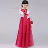 Abbigliamento etnico 2024 tradizionale abito coreano Hanbok Bambini Stage Ancient Nation Dance Wear Kids Folk Party Cosplay Costume