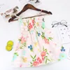 Vestido de algodão de verão para bebê vestido de moda vestido de moda fino estilo halter saia infantil saia floral 240416