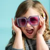 Schattige kinderen zonnebril Rhinestone Diamond Children Square Sunshades Girl Boy kleurrijke lens sprankelende prinses zonnebril trendy 240416