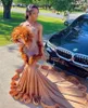 Party Dresses Sexy Bead Diamond Feather Long Prom Black Girls 2024 Luxury Mermaid Formal Evening Gala Gown For Birthday