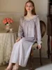 Abbigliamento da donna femmina femmina francese pajamas cotone in cotone arruffata fata da notte sexy vestiti per la casa principessa vittoriana per donne