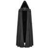 Trench dos casacos masculinos manto medieval casaco com capuz Men vintage gótico Cape Long Halloween Ghost Devil Cosplay Fantas