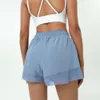 Tennisutrustning Lu Align kjol Kvinnor Mesh Lace Push Up Summer Casual Shorts Ladies Lemon Gym Running Workout