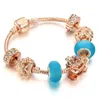 Bracelets de charme yexcodes européens bracelet d'amitié bleu européen voiture femelle de la couronne bricolage avec des perles carrées brillantes bijoux cadeau cadeau cadeau cadeau