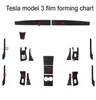 Pour Tesla Model 3 Modèle X S Intérieur Panneau de commande central Panneau de porte Porche de porte Stickers en fibre de carbone ACCESSORIE DE CORT