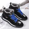 Casual Shoes 2024 Winter Men Boots Leather Sneakers Snow Outdoor Cotton Plush Work High Top Shoe Hiking Male