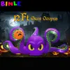 12Ft Halloween Giant Inflatables Octopus with Pumpkin, Blow Up Devilfish Decorations with LED Lights for Halloween Decorations Outdoor