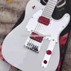 In Stock Red Kill Switch John 5 Ghost White Electric Guitar Arcade-Style Control Red Body Binding Red Pickups Mirror Pickguard Tremolo Bridge Chrome Hardware