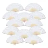 Party Favor Hand Held Fans White Paper Fan Bamboo Folding Handheld Folded For Church Wedding Gift Drop Delivery Home Garden Dhebi