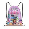 Gabbys Dollhouse Carto Drawstring Backpack Sports Sport Gym Bag para homens mulheres Mercat Cats Animais Treinando Sackpack O4K6#