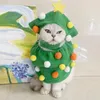 Hundekleidung 2pcs/Set Weihnachtsbaum Haustier Kleidung gelbe Sterndekoration Weich verstellbar ärmellose Kleid auf süße kleine Welpenkatze Kostüm