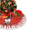 Décorations de Noël 78cm Jupe d'arbre Ornements de smas rouges Couvre-caricature du sol Santa Claus Elk Snowman Decoration année 2024