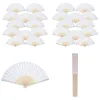 Party Favor Hand Held Fans White Paper Fan Bamboo Folding Handheld Folded For Church Wedding Gifts 0513